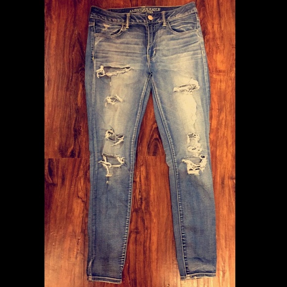 AE Super Super Stretch Distressed Jegging - Picture 2 of 2